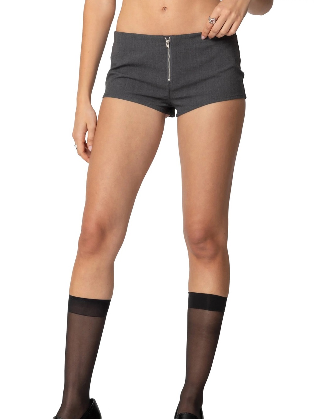 Edikted Allie Zip Up Micro Shorts NWT, MEDIUM